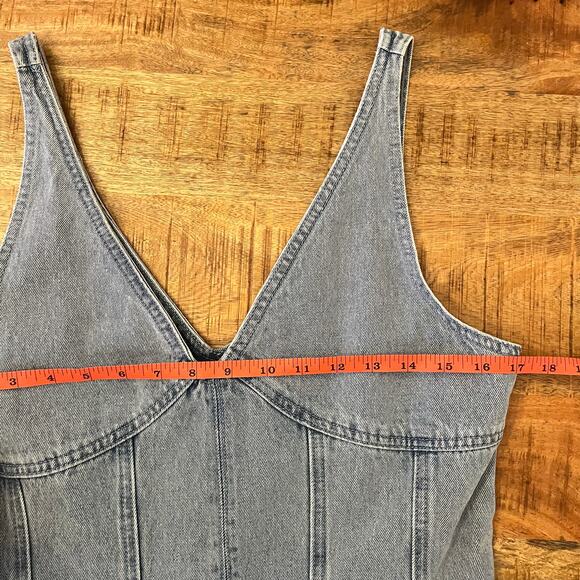 la lavon Denim Dress Size Large Midi Western Rodeo Cowgirl - Picture 11 of 14